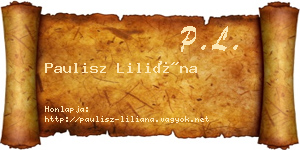 Paulisz Liliána névjegykártya